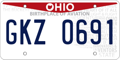 OH license plate GKZ0691