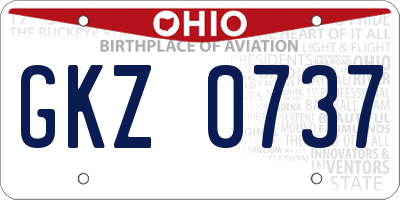 OH license plate GKZ0737