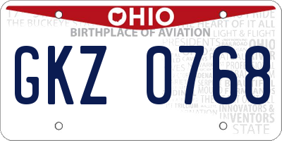 OH license plate GKZ0768