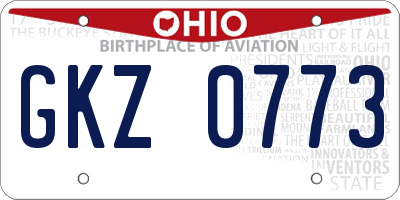 OH license plate GKZ0773