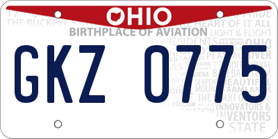 OH license plate GKZ0775
