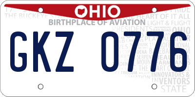 OH license plate GKZ0776