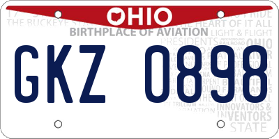 OH license plate GKZ0898