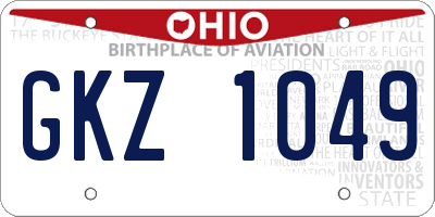 OH license plate GKZ1049