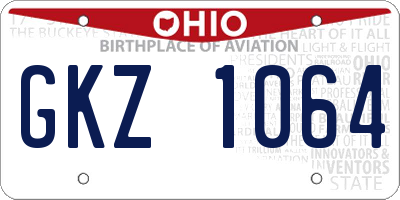 OH license plate GKZ1064