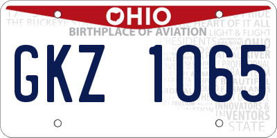 OH license plate GKZ1065