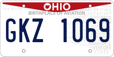 OH license plate GKZ1069