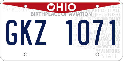 OH license plate GKZ1071