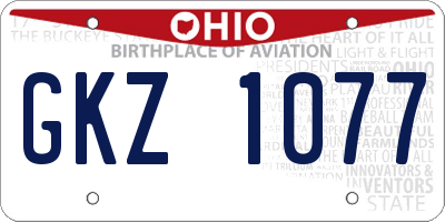 OH license plate GKZ1077