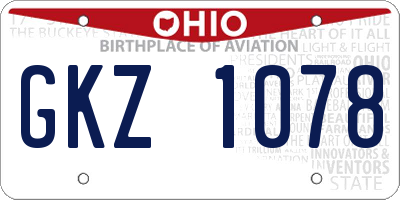 OH license plate GKZ1078