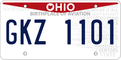 OH license plate GKZ1101