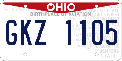 OH license plate GKZ1105