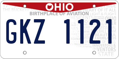 OH license plate GKZ1121