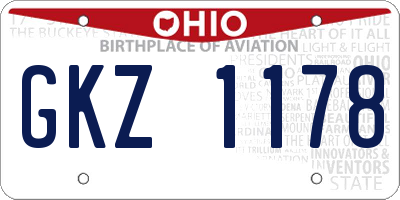 OH license plate GKZ1178