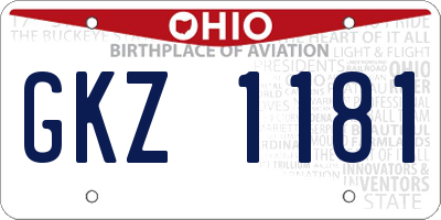 OH license plate GKZ1181
