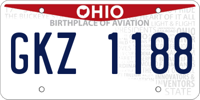 OH license plate GKZ1188