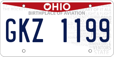 OH license plate GKZ1199
