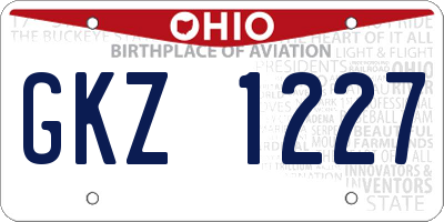 OH license plate GKZ1227