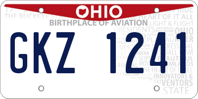 OH license plate GKZ1241