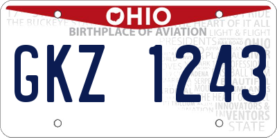 OH license plate GKZ1243