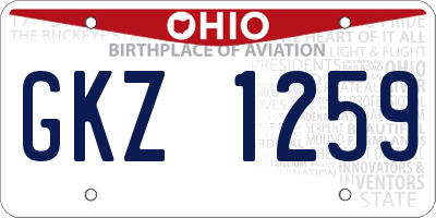 OH license plate GKZ1259