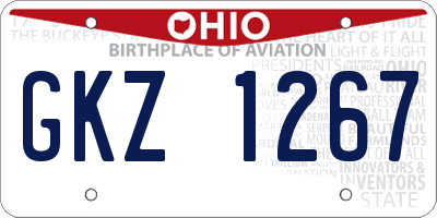 OH license plate GKZ1267