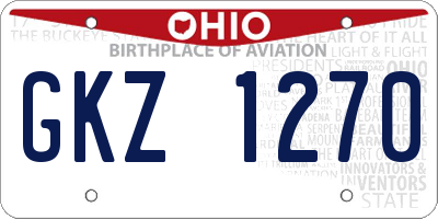 OH license plate GKZ1270
