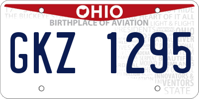 OH license plate GKZ1295