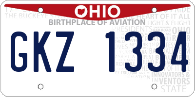 OH license plate GKZ1334