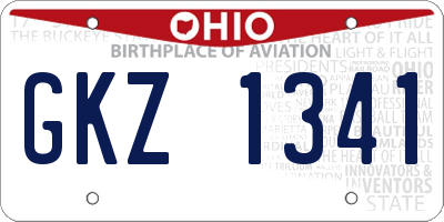 OH license plate GKZ1341