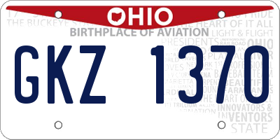 OH license plate GKZ1370