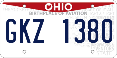 OH license plate GKZ1380
