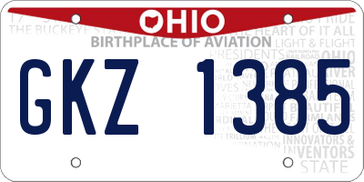 OH license plate GKZ1385