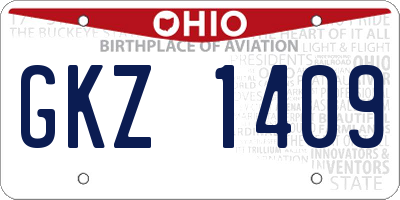 OH license plate GKZ1409
