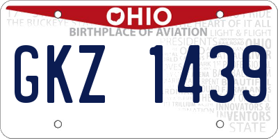 OH license plate GKZ1439