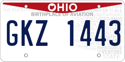 OH license plate GKZ1443