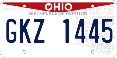 OH license plate GKZ1445