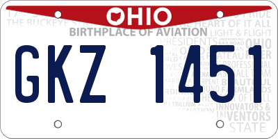 OH license plate GKZ1451