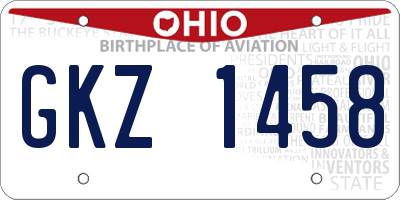 OH license plate GKZ1458