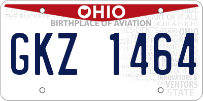 OH license plate GKZ1464