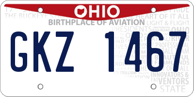 OH license plate GKZ1467