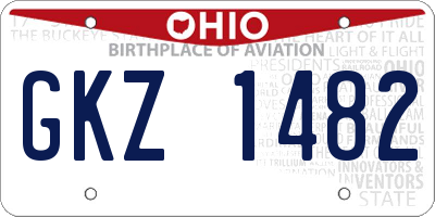 OH license plate GKZ1482
