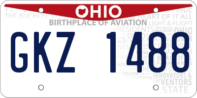 OH license plate GKZ1488
