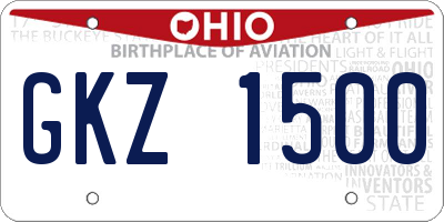 OH license plate GKZ1500