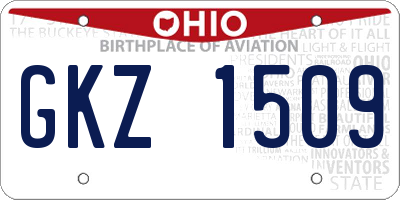 OH license plate GKZ1509