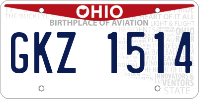 OH license plate GKZ1514