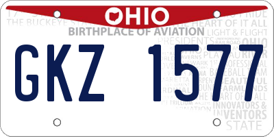 OH license plate GKZ1577