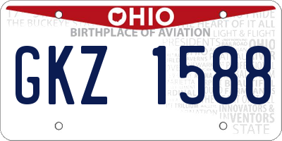 OH license plate GKZ1588