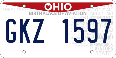 OH license plate GKZ1597
