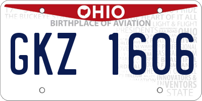 OH license plate GKZ1606